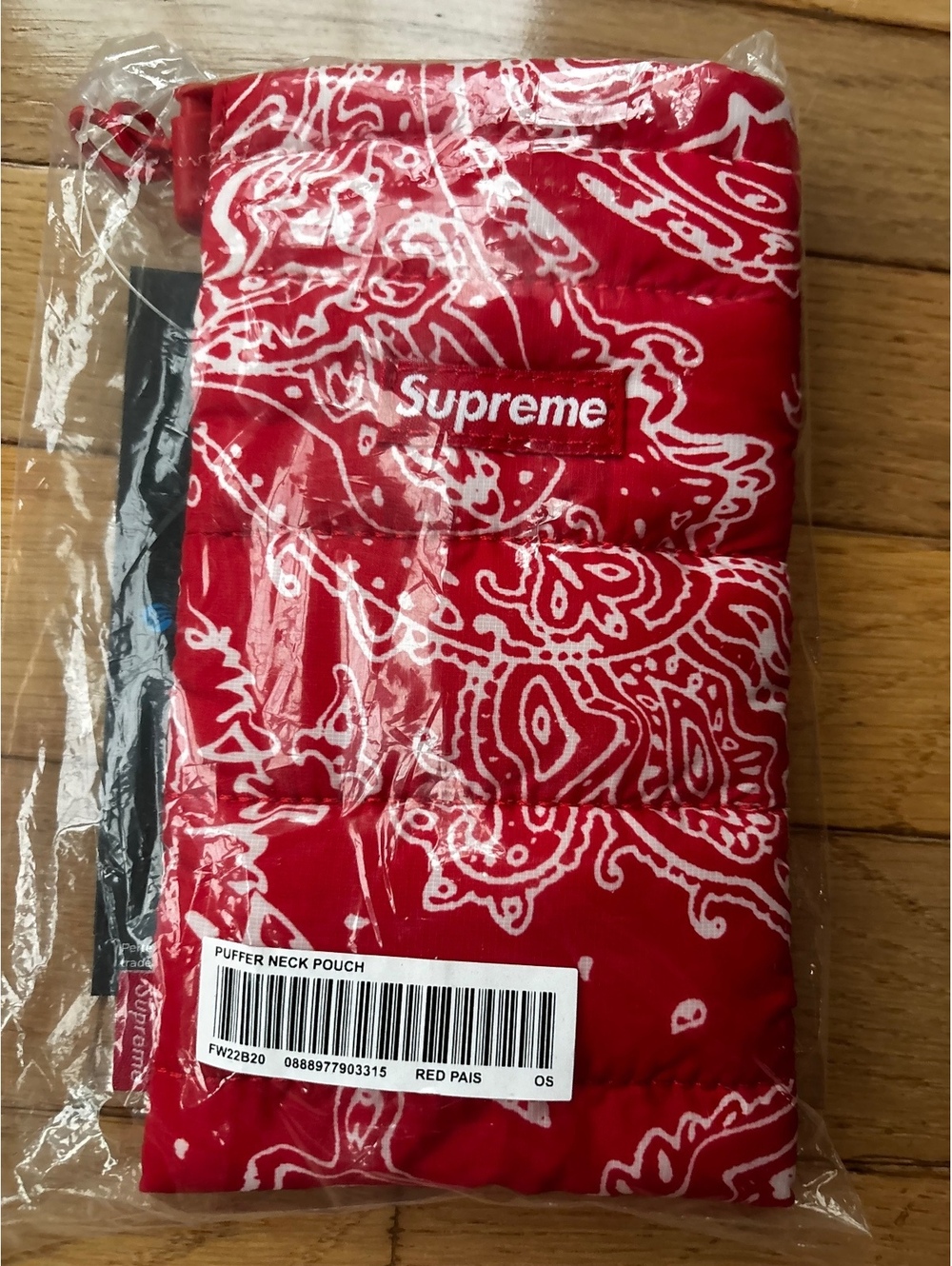Supreme FW22 Puffer Neck Pouch Red Paisley